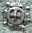 Wikinger Kreuz, silberfarbener Beschlag