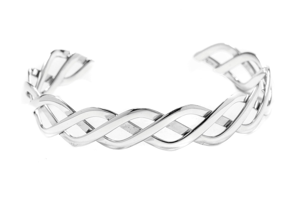 Großer Celtic Männer Armreif RODAR Ø 7,1 cm – Silber Reif mit keltischem Flechtmuster