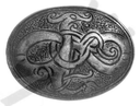 Gewandbrosche „Keltische Seepferdchen“ silberfarben – ZAMAK-Verschluss für LARP & Mittelaltergewandung