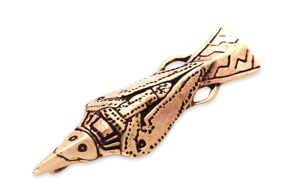 Anhänger HUGIN aus Bronze – Rabe Odins Wikinger Amulett 4,5 cm