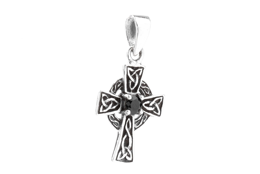 Keltisches Amulett, Anhänger 'Ailis - Keltisches Kreuz' aus Silber 925- Mittelalter, Larp, Reenactment Schmuck