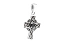 Schmuckstück  Vintage Schmuck Anhänger ARUN Keltisches Kreuz Schwarzer Kristall Silber 3.1 cm