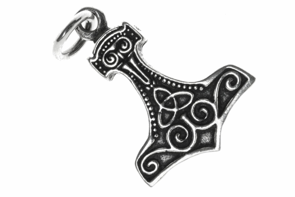 Thorshammer Anhänger THORAS aus Silber – Wikinger Mjölnir Amulett 2,9 cm