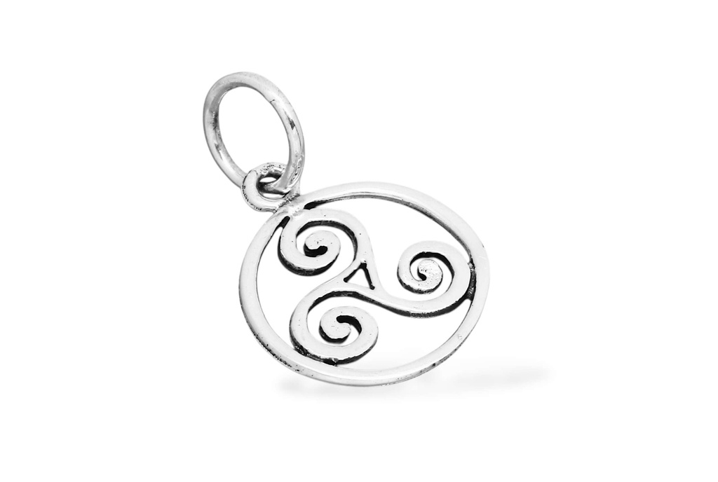 [ac29] Schmuck Anhänger Awen 1,2 cm – Silber 925 – Keltisches Triskele-Amulett für Inspiration & Schutz