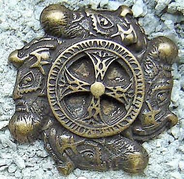 Wikinger Kreuz, altmessingfarbener Beschlag