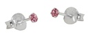 Ohrstecker Aventia Rosa aus Silber – 925er Mini-Ohrringe mit rosa Stein 2,5 mm