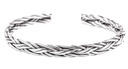 SIGARD Armreif aus Silber – Wikinger Zopfarmband im Flechtstil Ø 6,6 cm