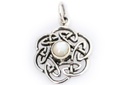 NUADA Schmuck-Anhänger – Keltischer Knoten mit Perlmutt aus Silber 925 (2,5 cm)