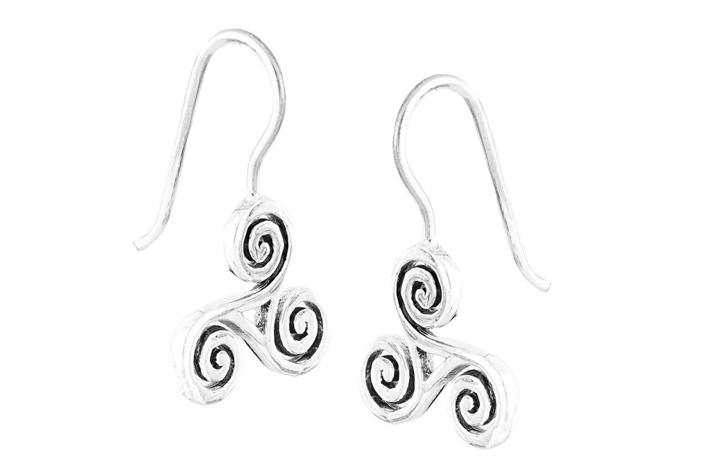 Ohrhänger Sini Triskele aus Silber 925 – Keltischer Ohrschmuck 1,4 cm