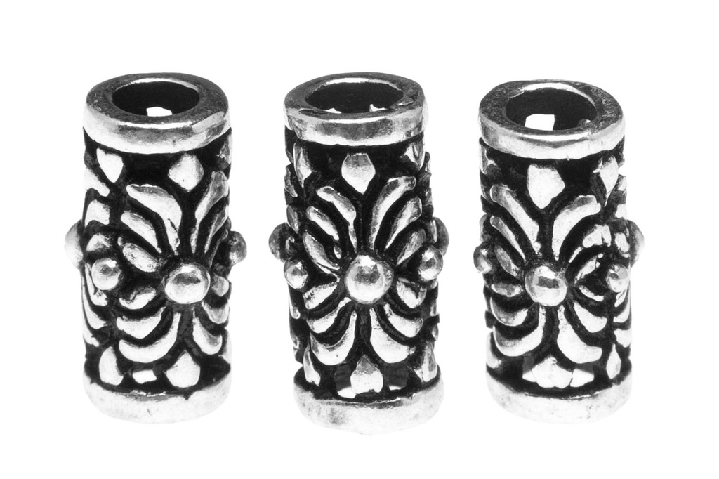 WINDALF Mittelalter Haar- & Bartperle SKADI 8 mm – Bohemian Haarschmuck aus Silber 925