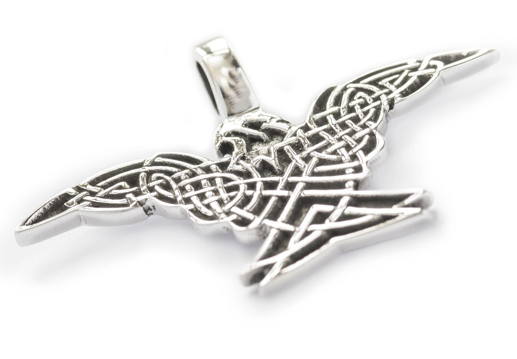 Schmuck Anhänger Arcon 4,5 cm – Silber 925 – Keltisches Amulett mit Greifvogel-Symbolik
