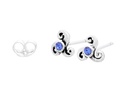 Ohrstecker Liza aus Silber – Keltische Triskele Ohrringe 925er mit blauen Kristallen 6 mm