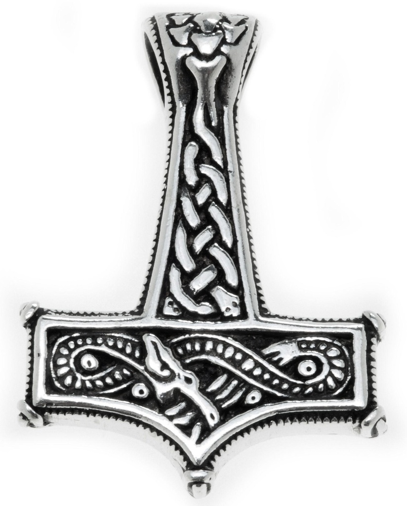 [at47] Thorshammer Anhänger THUMÍR aus Silber – Mjölnir Wikinger Schmuck 4,2 cm