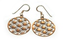 Ohrhänger Runa Blume des Lebens aus Bronze – Mystischer Lebensblume-Schmuck 3,9 cm
