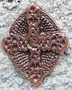 Himmelskreuz kupferfarben – Keltischer 45 mm Zierbeschlag mit Knotenkreuz für Mittelalter & LARP