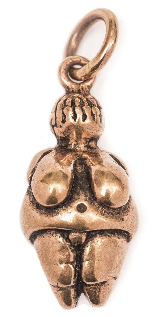 [amb507] Venus-Anhänger VENUS VON WILLENDORF aus Bronze – Symbol für Fruchtbarkeit und Weiblichkeit (2,8 cm)