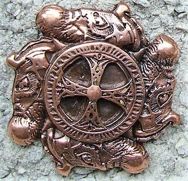 Wikinger Kreuz, kupferfarbener Beschlag