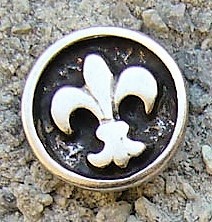 [N-261-1] Beschlag „Fleur de Lys“ – Silberfarbene Münzniete mit französischer Lilie