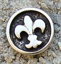 Beschlag „Fleur de Lys“ – Silberfarbene Münzniete mit französischer Lilie
