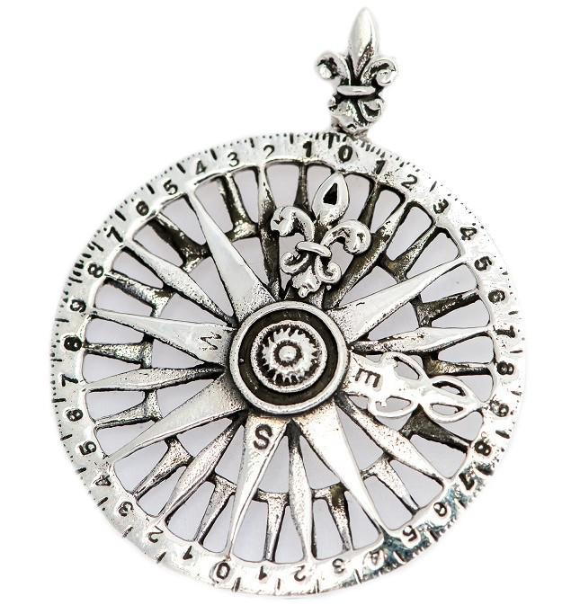 Kompass-Anhänger WINDROSE aus 925er Silber – Symbol für Orientierung und Abenteuer (4 cm)