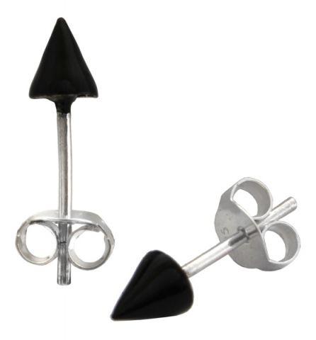 Ohrstecker RHONA aus 925er Silber 5 mm – Schwarze Gothic Schmuckstecker