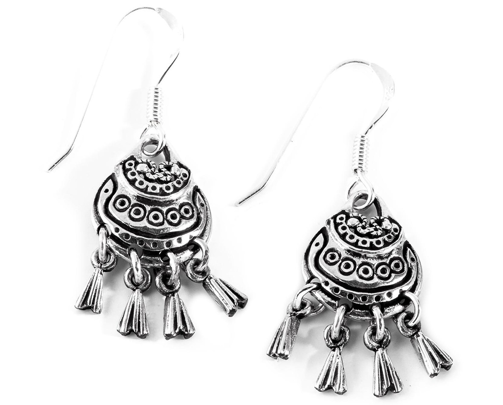 [oh122] Ohrhänger Thora Klapperanhänger aus 925 Silber – Nordischer Wikinger Ohrschmuck 3,7 cm