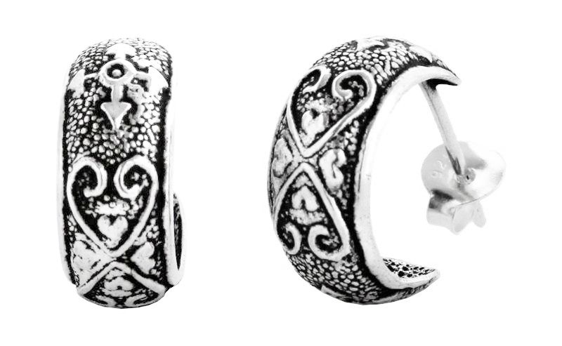 Ohrstecker Herzfeuer aus Silber 925 – Zarte Herz-Ohrringe 1,4 cm romantischer Schmuck