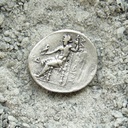 Griechische Tetradrachme Beschlag silberfarben – Antikstil-Münzreplik aus Zamak