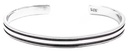 TYRON Armreif aus Silber – Schlichter Wikinger Armreif mit Linienstruktur Ø 6,3 cm