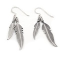 Ohrhänger Naomy mit Federdesign aus 925 Silber – Filigraner Elfenschmuck 4,4 cm
