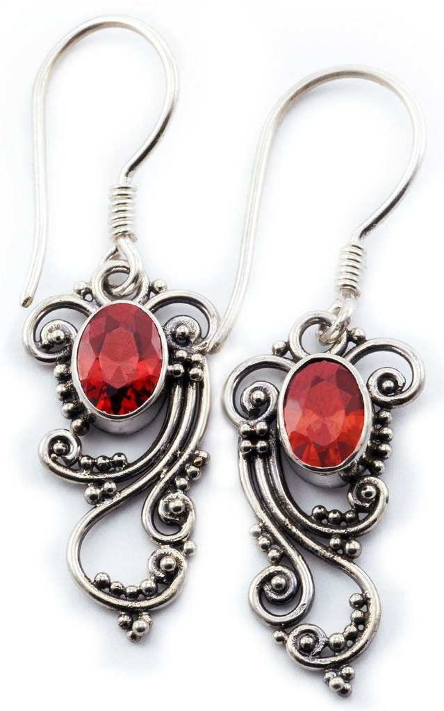 Ohrhänger LAISA aus 925er Silber 4 cm – Granat Ohrschmuck für Kraft & Harmonie