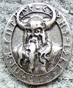 Odin-Amulett – Ovaler Zierbeschlag in silberfarbener Ausführung