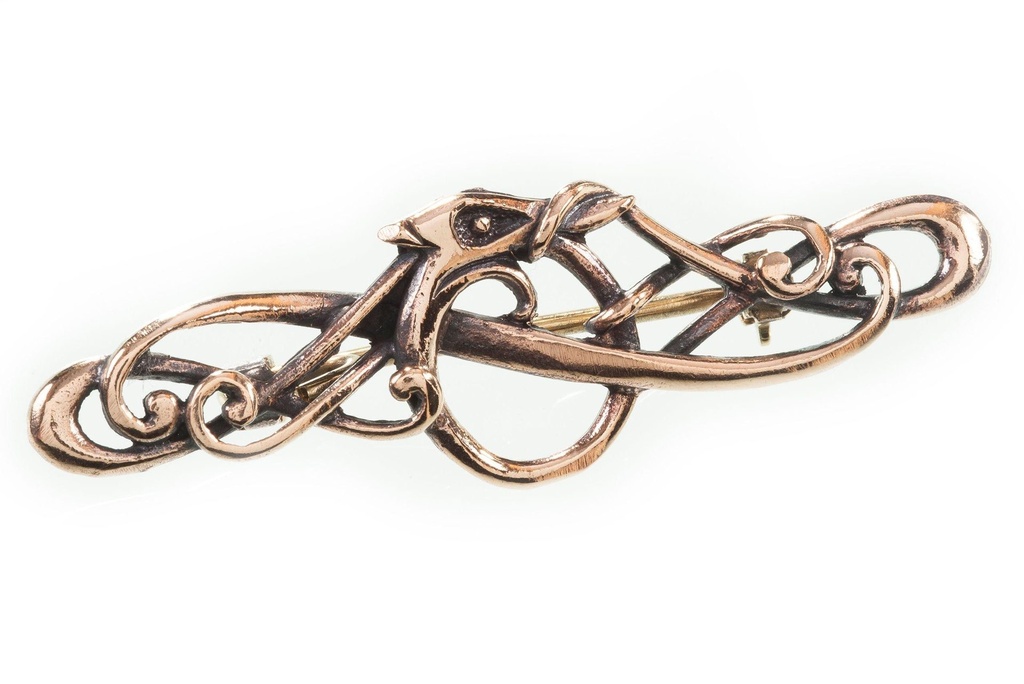 Wikinger Fibel „Thialthar – Drache“ aus Bronze – Brosche 5,4 cm im Tierstil der Wikingerzeit