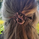 Haarspange Wyvern Nordischer Drache – Kupferfarbener Haarschmuck mit Drachenkopf-Nadel 55 mm