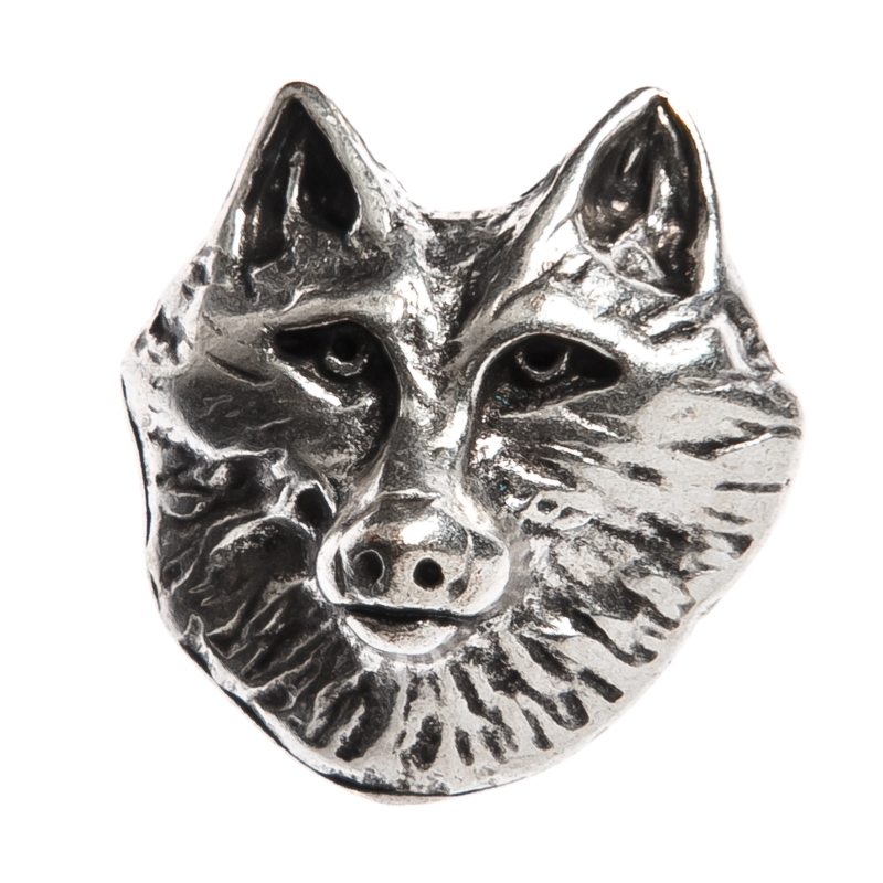 [N-287-1] Wolfkopf-Niete, silberfarbener Beschlag