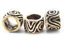 Wikinger Haar- & Bartperle VERCANA aus Bronze – 9 mm Schmuckperle mit Kreismuster für Dreads & Zöpfe