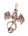 Drachen-Anhänger SEPTA aus Bronze – Kleiner Feuerdrache als Symbol für Mut und Leidenschaft (2,8 cm)