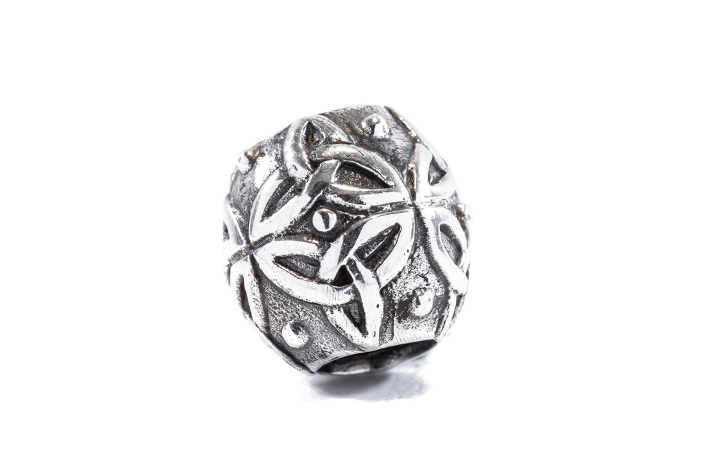 Keltische Haar- & Bartperle "Lola" aus Silber 925 – Triskele-Symbol für Fortschritt & Balance 1,2 cm