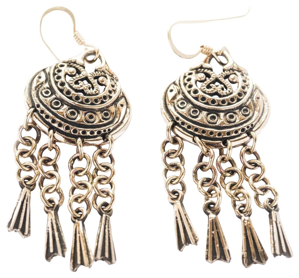 Ohrhänger Finna Viking aus Bronze – Beweglicher Wikinger Ohrschmuck 6,1 cm