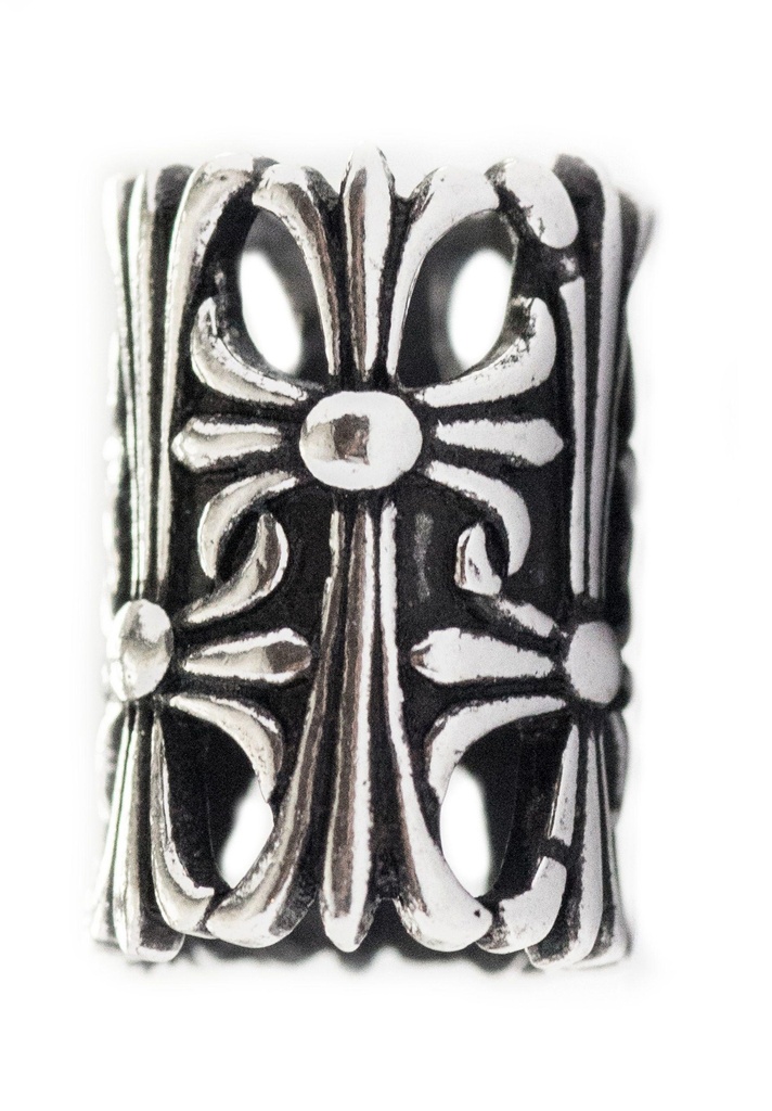 Mittelalter Haar- & Bartperle SIGARD aus 925 Silber – 13 mm Ritterkreuze für Zöpfe, Dreads & Bart