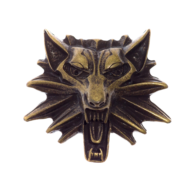 [N-222-21] Wolfkopf Lupus, altmessingfarbener Beschlag