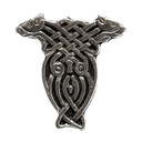 Celtic Draggs Zierniete in Silberoptik – Keltischer Doppeldrachen-Knoten 27 mm