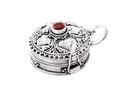 Medaillon, Anhänger 'Isea - Granat' aus Silber 925 - Mittelalter, Larp, Reenactment Schmuck