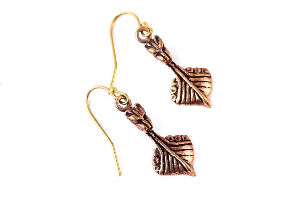 [ohb146] Ohrhänger Erathor Drachenschiff aus Bronze – Wikinger Ohrschmuck 3,4 cm maritim