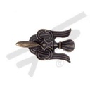 Messingfarbene Zierniete „Wikinger Rabe“ – Kleine Gürtelspitze mit nordischer Symbolik 