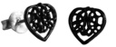 Keltische Herz-Ohrstecker Cina aus Silber – Schwarze Mini-Stecker 7 mm