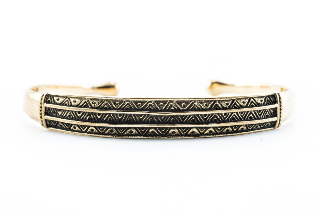 Wikinger-Armreif DAGAN aus Bronze – Nordisches Muster Reif Ø 6,5 cm