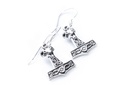 Ohrhänger Thorshammer Widderkopf aus 925 Silber – Nordischer Mjölnir Wikinger Ohrschmuck 2,4 cm