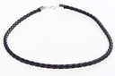 Geflochtenes Lederband RAGNA – 45 cm schwarzes Halsband mit Silberverschluss