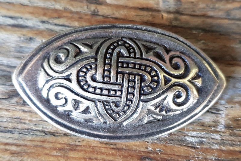 Merowinger-Gewandbrosche silberfarben – Leichter ZAMAK-Verschluss für Frühmittelalter & Reenactment